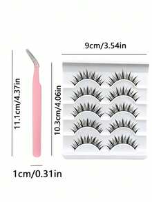 5 Pairs Cartoon Little Devil False Eyelashes, Natural Girl Group Style And Fairy Style, Tapered Tip Full Strip False Eyelashes, Exaggerated Curly European And American Style, Tweezers Included - View 6