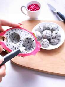 1pc Double-Ended Stainless Steel Melon Baller Scoop, 2 Size Fruit Ball Maker, Multifunctional Ice Cream Scooper Watermelon Dragon Fruit Digging Spoon, Kitchen Gadget For Fruit Salad Dessert Decoration - Multicolor - View 9