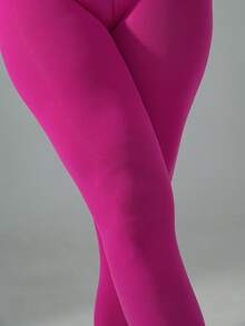 1 Pair Women's Fashion Rose Red 80D Opaque Pantyhose, High Elasticity Soft Comfy Tights For JK Uniform Lolita Suitable For Daily Casual Party Wear - Hot Pink - View 5