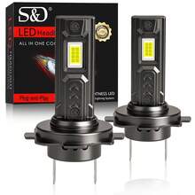 Lampu LED S&D H7 Canbus 30000LM 60W Lampu Depan LED Mobil H7 Canbus Tanpa Error Dengan Kipas Otomatis Turbo Lampu Putih 60500K 12V - A - View 1