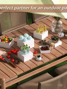 6-Piece Plastic Cake Display Stand Set - Food Display Rack, Adjustable Modular Display Stand, Suitable For Cupcakes, Desserts, Snacks, Jewelry And Kitchen Storage, Fruit Display Tray. Perfect Table Decoration For Holiday Parties, Weddings, Birthdays, Events And Other Occasions. - Multicolor - View 4