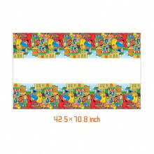 Panini Cartoon Sesame Street Disposable Tableware Set, Paper Plates, Cups, Napkins, Tablecloth, Party Gathering Table Decor Supplies - Multicolor - View 8