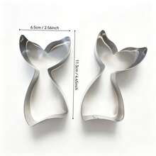 Mermaid Cookie Cutter, 4.45 Inch Mermaid Tail Shape, Summer Theme Cookie Mold, Crown Angel Stainless Steel Metal Cutter, Suitable For Birthday Party And Valentine's Day - View 4