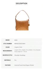 Mcm Aren Series Large Sized Ladies' Shoulder Bag With Large Capacity MWHESTA02CO001 - Cognac Color MWHESTA02CO001 - View 8