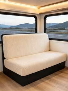 2件組純色RV沙發座墊套 彈性防污露營車座墊保護套 提花無扶手沙發坐墊套含靠背套 - 彩色 - 查看 9