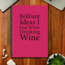 1 Book 50 Sheets 100 Pages Creative Quirky Style Wine-Inspired Spiral Coil Notebook, Suitable For Work And Study To Record Ideas Anytime, Perfect As Graduation Gift, Birthday Gift With Great Thoughtfulness, Whether For Writing Diaries, Making Daily Plans, Or Using As Memo Pads, Versatile Gift Choice For Various Occasions - One Book (50 Pages, 100 Pages) - View 1