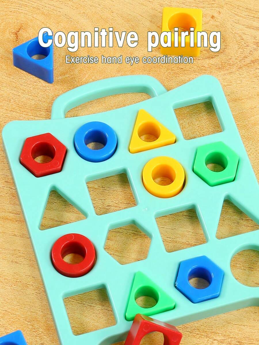 Children's Geometric Shape Recognition Educational Toy - Matching Puzzle Board Blocks - Parent-Child Early Education Game - Multicolor - View 1