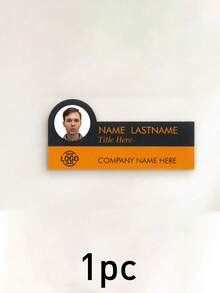 Custom Photo Name Badge, Personalized Employee Name Tag With Logo For Office, Clinic, Hospital, Restaurant & Business, Modern Professional ID Badge, Customized Staff Name Plate, Customizable Workwear Accessory, Appreciation Gift, Holiday Gift - Style a - View 18