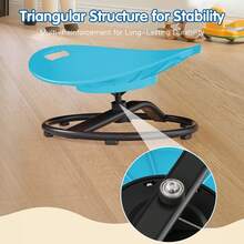 Sedia girevole per l'equilibrio per bambini, sedia girevole sensoriale con base metallica antiscivolo, sedia fitness ovale, dispositivo di allenamento per bambini, per migliorare l'equilibrio e la concentrazione nei centri di terapia domiciliare. - Blu - Visualizzare 6