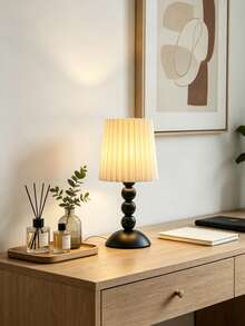 1pc USB Powered Minimalist Desk Lamp, Modern Ins Style Retro Creative High-End Decorative Night Light For Bedroom Bedside Room Desktop Decoration - Black - View 10