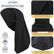 4 Pcs Dreadlock Stocking Caps For Men Spandex Dreadlock Cap Overnight Sleep Cap Elasticity Soft Lightweight Comfortable Sleeping Head Wrap Headwear For Men And Women - Black 4 Pcs - View 4