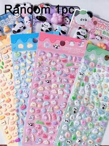 Stiker Panda Busa 3D Kelinci Lucu, Stiker Perekat, Cocok untuk Scrapbooking, Kerajinan DIY & Dekorasi, Stiker Dekoratif Kartun - MultiWarna - View 9