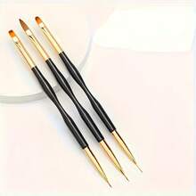 3pcs Professional Nail Art Brush Set - 3D Gel Pen, Acrylic Pen, Gel Nail Polish Nail Art Design Pen Painting Tool, Striped Nail Art Brush, Used For Drawing Long Lines, Nail Gel Brush, Nail Art Brush, Suitable For Home Nail Salon - Multicolor - View 5