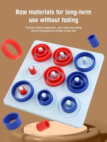 Children's Toy Ring-Toss Game - An Educational Toy For The Table - An Entertaining Tutoring Game. Enhances Logical Thinking Through Double-Person Tic-Tac-Toe. - Multicolor - View 6