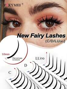 FOXYMEI 120Fans New Fairy Cartoon Eyelashes C/D/LU(M) Curl 8-15mm Single Lash Extensions 0.07mm Fast Volumizing Cartoon Lash Extensions Perfect Eye Makeup Super Soft Beginner Friendly - C - View 9