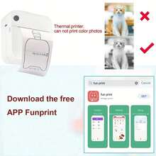 PRINHSJI Mini Printer, Portable Thermal Sticker Printer, Includes 1 Roll Of Printing Paper, Suitable For Photos, Images, Diaries, Notes, DIY, Compatible With IOS And Android - Multicolor - View 7