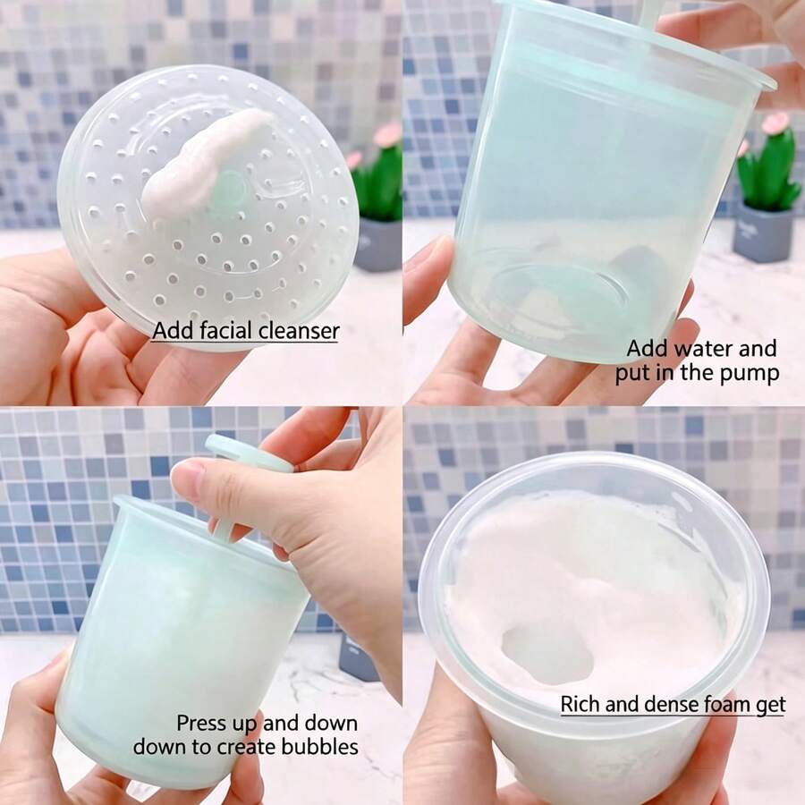 Facial Cleanser Foaming Dispenser, Shampoo Automatic Foaming Cup, Bubble Foaming Bottle, Travel Squeeze Foamer - Multicolor - View 1