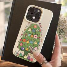 [24h Shipping From DE/FR/ES]Apple 17 16 15 Promax  21 22 23 24 25 26 Ultra Galaxy Phone Case: Direct Factory Wholesale Ivory White Lychee Pattern With Large Holes / For 17PROMAX TPU Phone Case With 2D Flat Monster Tree Pattern, Creative UV Printing And Comfortable Grip For IPhone 17/16/15/14/13/12/11/8/7 Plus Pro ProMax, Best Gift For - 1 Piece Of Picture Color - View 4