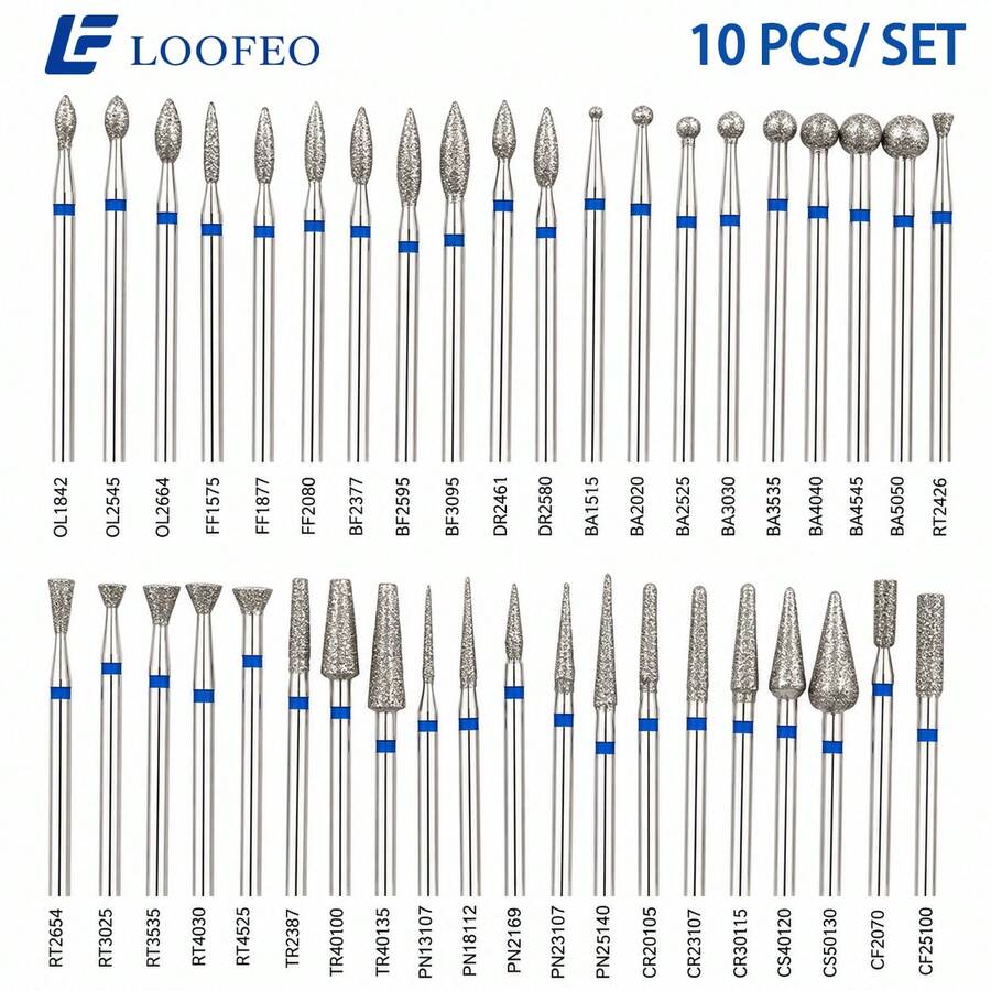 10PCS Diamond Nail Drill Bits For Cuticle Cleaning, Nail Polishing ...
