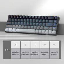 MageGee -BOX Wired Real Mechanical Keyboard, 60% 68 Keys, Mini Design, RGB Backlit, Shine-Through Keycaps, Red Switch Gsming Keyboard For PC/Laptop/Gaming/Office/Gift - View 3