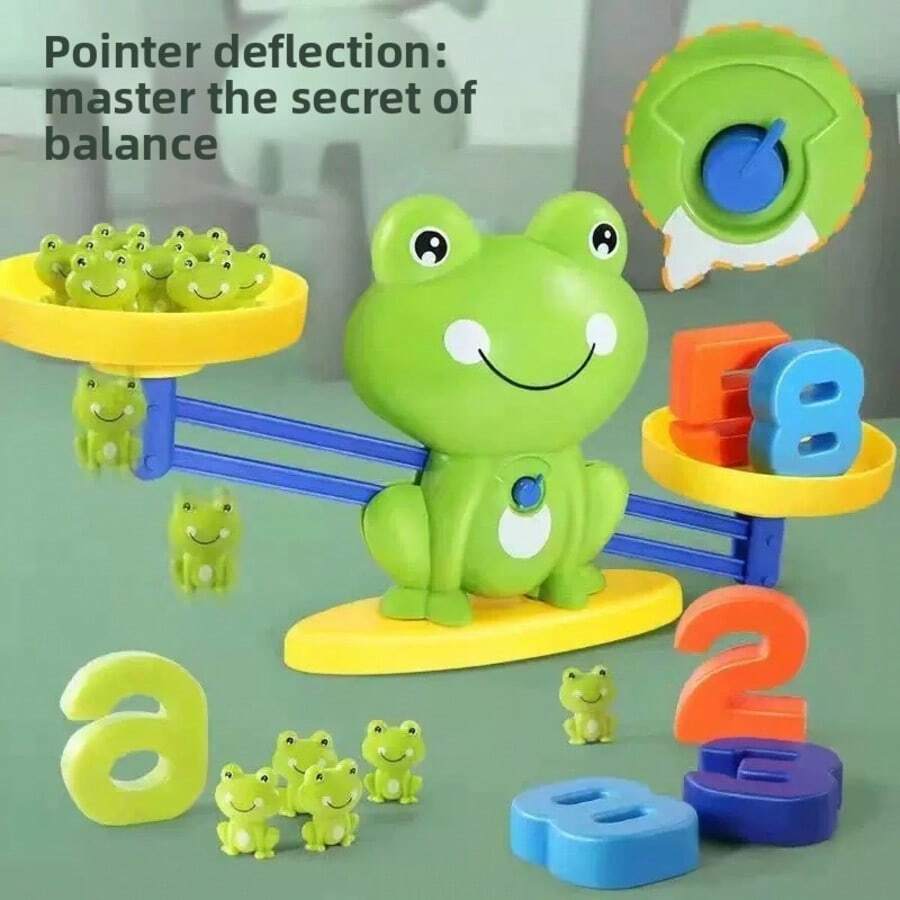 Cute Little Frog Balance Scale Math Weighing Toy, Baby Number Quantity Matching Balance Scale, Number Blocks With Cognitive Exercise Cards, Develops Children's Number Sense And Logical Thinking, Early Education Interactive Teaching Tool For Boys And Girls