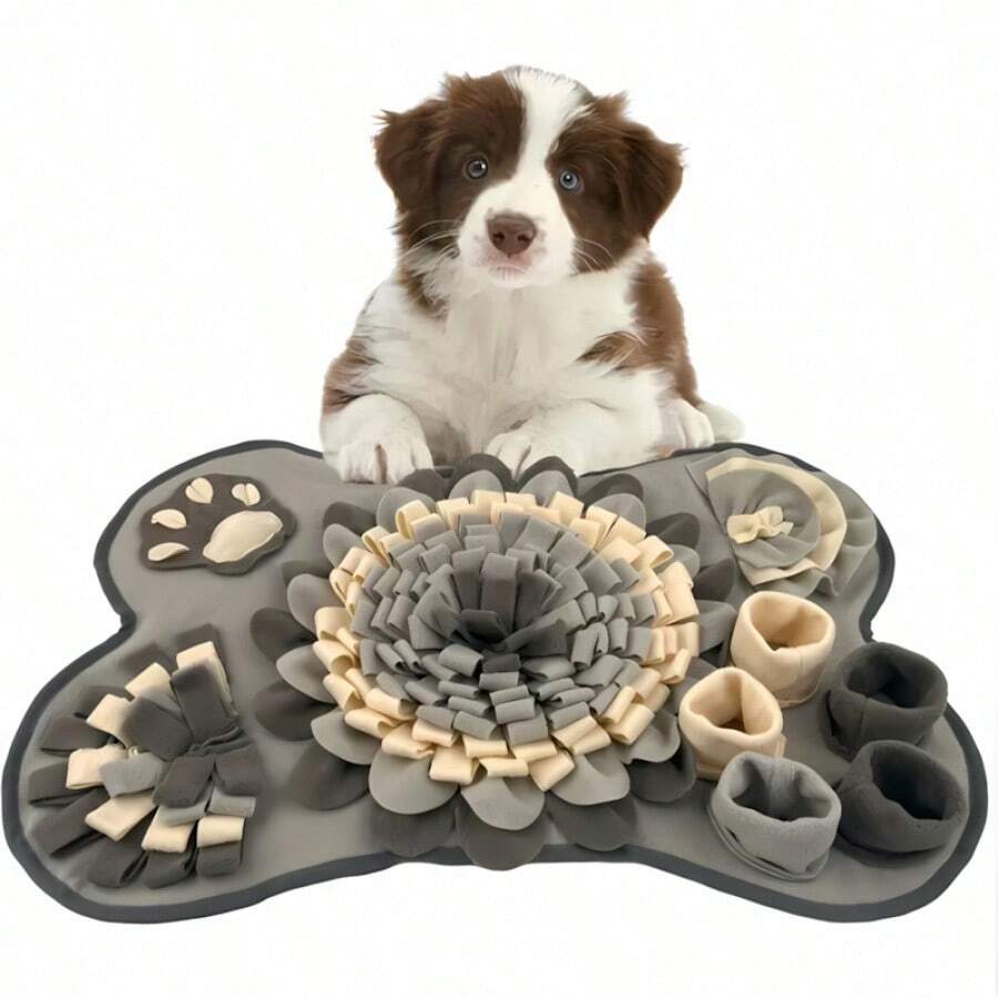 A Bone-Shaped Pet Sniffing Mat With A Hidden Food Design And 3D Flower Pattern, Suitable For Small And Medium-Sized Dogs, And A Slow-Feeding Training Toy. - 預設 - 查看 1