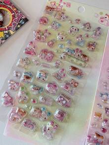 Miếng dán trang trí ốp điện thoại hình thỏ màu dễ thương, sticker sushi động vật Nhật Bản đính pha lê - màu sắc - Xem 7