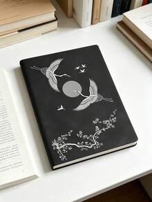 1 Peça Caderno de Couro Personalizado - Design de Garça Branca, Rosa Macio Premium, Marrom Vintage e Preto, Diário de Couro Macio, Presente do Dia dos Pais, Dia das Mães, Aniversário, Melhor Presente de Volta às Aulas, Exclusivo para Homens, Mulheres e Casais, Artesanato Requintado, Encadernação de Alta Qualidade, Presente para Estudantes, Diário da Moda, Lembrança Emocionante, Escolha Elegante para Amigos - A5 - Visão 8