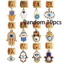 1/5/10 buc. brățară italiană din seria Evil Eye, design modular pentru confecționarea de bijuterii DIY, brățară, brățară de tobărie și alte accesorii rafinate cu pandant, cadou pentru prieteni, potrivit pentru bărbați și femei, cadou pentru soră, cadou pentru femei, perfect pentru purtare zilnică și stilizare - Multicolor - Vizualizare 18