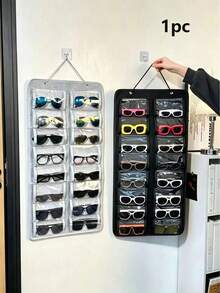 1pc Fashionable Glasses Accessory & Jewelry Storage Bag, Wall-Mounted Glasses Organizer, Perfect Gift For Birthday, Wedding, Party, Colleagues, Friends And Family, Back To School, Foldable, Glasses Storage Hanging Bag, Unisex Gift - Multicolor - View 11