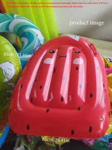Inflatable Fruit Float Bed Strawberry Kiwi Pineapple Cute Cartoon Surfboard With Handle Lounge Chair (Handle Color Random), Pool Inflatable Float Bed, Beach Essential, Pool Float - Multicolor - View 11