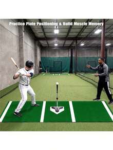 10ft X 3ft Softball Pitching Mat With Artificial Turf Indoor And Outdoor Training Aid For Pitching Practice -Green - as Pic - View 2