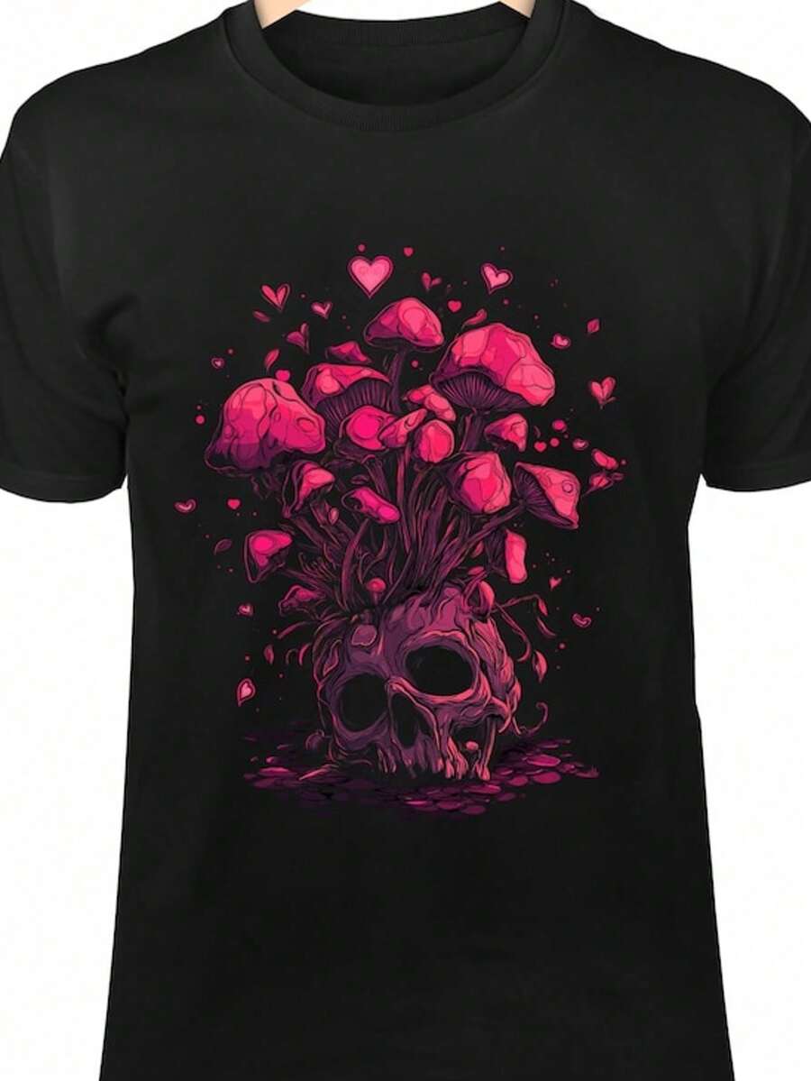 Dancing With My Demon Shirt Halloween Skeleton Monster T Shirt Horror-Themed Patterned Shirt Gothic Cute Style - 黑色 2 - 查看 1