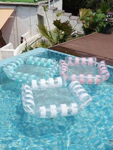 Double Tube Transparent Sequin Water Hammock, Multi-Functional Inflatable Floating Bed, Suitable For Lake And Beach, Mesh Center, Perfect For Summer River And Ocean Vacation Travel, Pool Float - Multicolor - View 6
