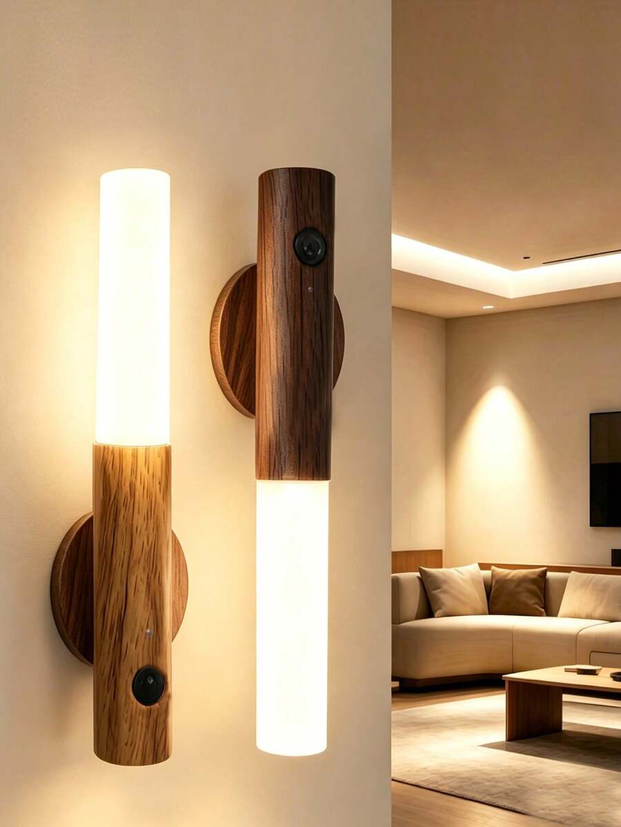 1/2/4pcs Motion Sensor Wall Light, Magnetic USB Rechargeable Wall Lamp, Suitable For Wardrobe, Bathroom, Toilet, Hallway, Bedroom, Stairs And Cabinet Desktop Lighting