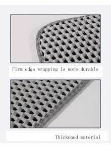 1 pieza Alfombra de arena para gatos de doble capa de EVA, antideslizante, fácil de limpiar, resistente a arañazos, lavable, cómoda, evita que se disperse y salpique la arena - Gris - Ver 9