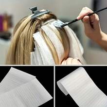 100pcs Professional Hair Salon Dyeing Paper, Hair Coloring Highlights And Sectioning Strips, Suitable For Hair Styling - A - View 7