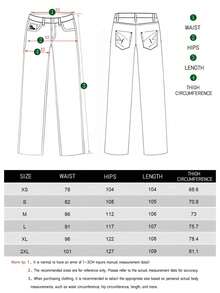 1 buah Celana Jeans Pria Model Longgar Kaki Lebar Gaya Vintage, Tidak Melar, Cocok untuk Pakaian Kasual & Kerja - Biru - View 7