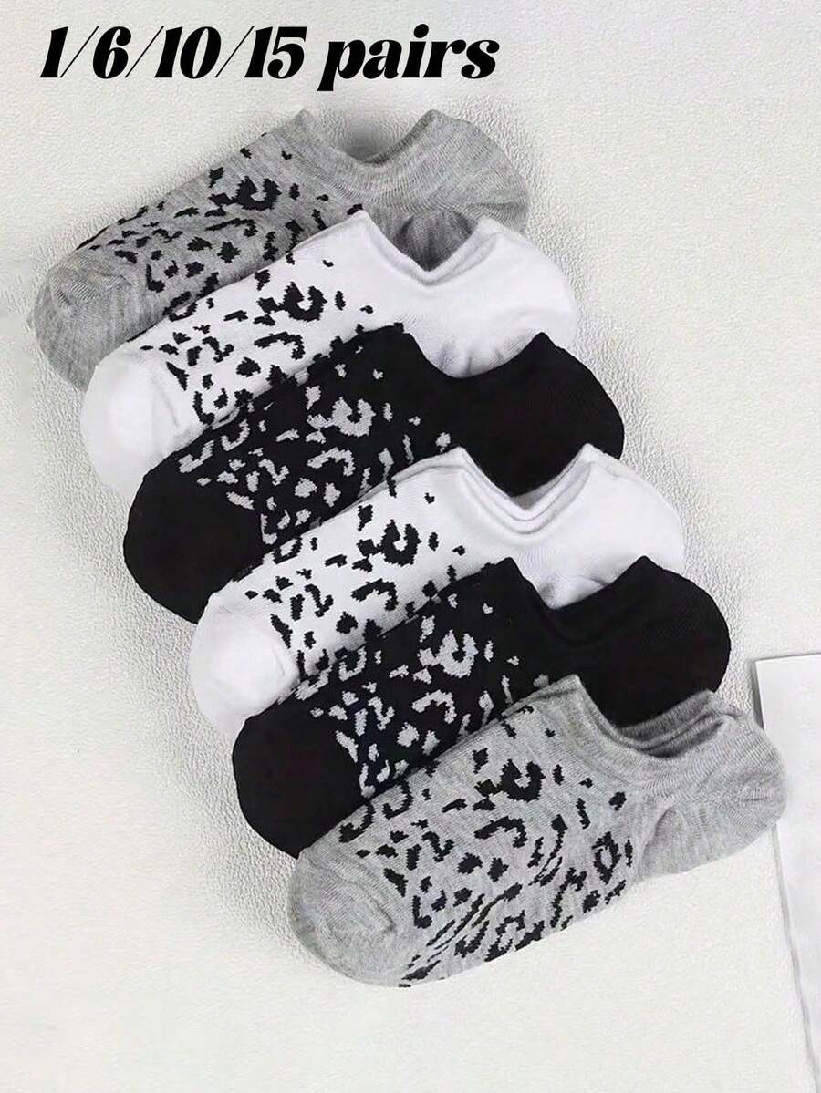 1/6/10/15双男女通用袜子运动袜白/黑/灰短袜隐形袜纯色简约风格适合日常休闲穿着