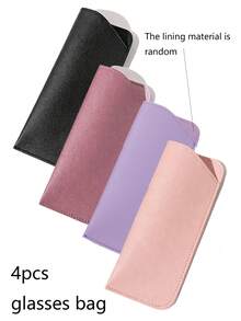 1/2/4pcs Portable Soft PU Leather Women's Fashion Glasses Case, Glasses Storage Bag, Women's Fashion Glasses Protective Bag, Vacation Essential Glasses Case, Minimalist Fashion Glasses Protective Box, Reading Glasses Storage Bag, Glasses Accessories - View 11