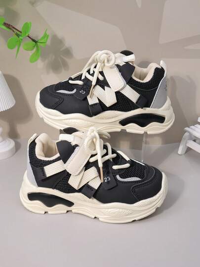 Sepatu Sneakers Anak Unisex Berbahan Jala yang Bernapas dan Tebal, Sepatu Jalan Bayi Bersol Lembut untuk Musim Semi/Panas, Sepatu Olahraga Anak Ringan