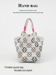 Cute Cartoon Multi-Color Knot Bucket Bag, Handheld Tote Bag, Elegant Travel Multi-Function Handbag - Multicolor - View 13