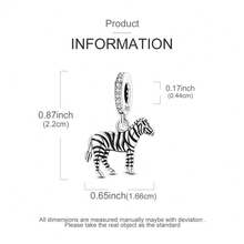 Vectoflux 1pc S925 Sterling Silver Elephant, Bird, Lion, Zebra Pendant, Suitable For Original Bracelet, Necklace, Keychain DIY Pendant Making, Women's Gift, Suitable For Birthday, Party, Holiday Gift - Silver - View 9