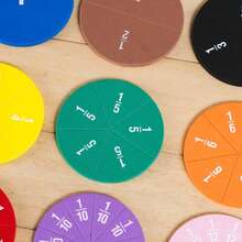 9 piezas de círculos de fracciones redondos de EVA de colores, herramienta de enseñanza de matemáticas, instrumento educativo STEM Montessori estético, accesorio de aprendizaje de matemáticas para el aula de regreso a la escuela, regalo de útiles escolares para estudiantes - Multicolor - Ver 8