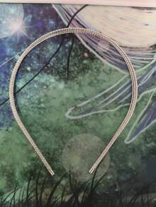 Versatile Sweet & Salty Style Thin Multi-Layer Metal Headband For Women, Minimalist Metal Hair Clip, European & American Elegant Thin Head Hoop - Gold - View 8