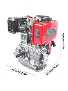 10HP 4Stroke Single-Cylinder Diesel Engine 418CC 6300W Recoil 3600RPM Air Cooled Red - as Pic - View 5