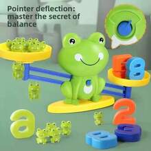 Frog Balance Scale Math Educational Toy, Toddler Number Recognition Addition & Subtraction Arithmetic Learning Tool, 3-Level Difficulty Challenge Cards, Hand-Eye Coordination & Balance Perception Training, Children's Desktop Game - Multicolor - View 4