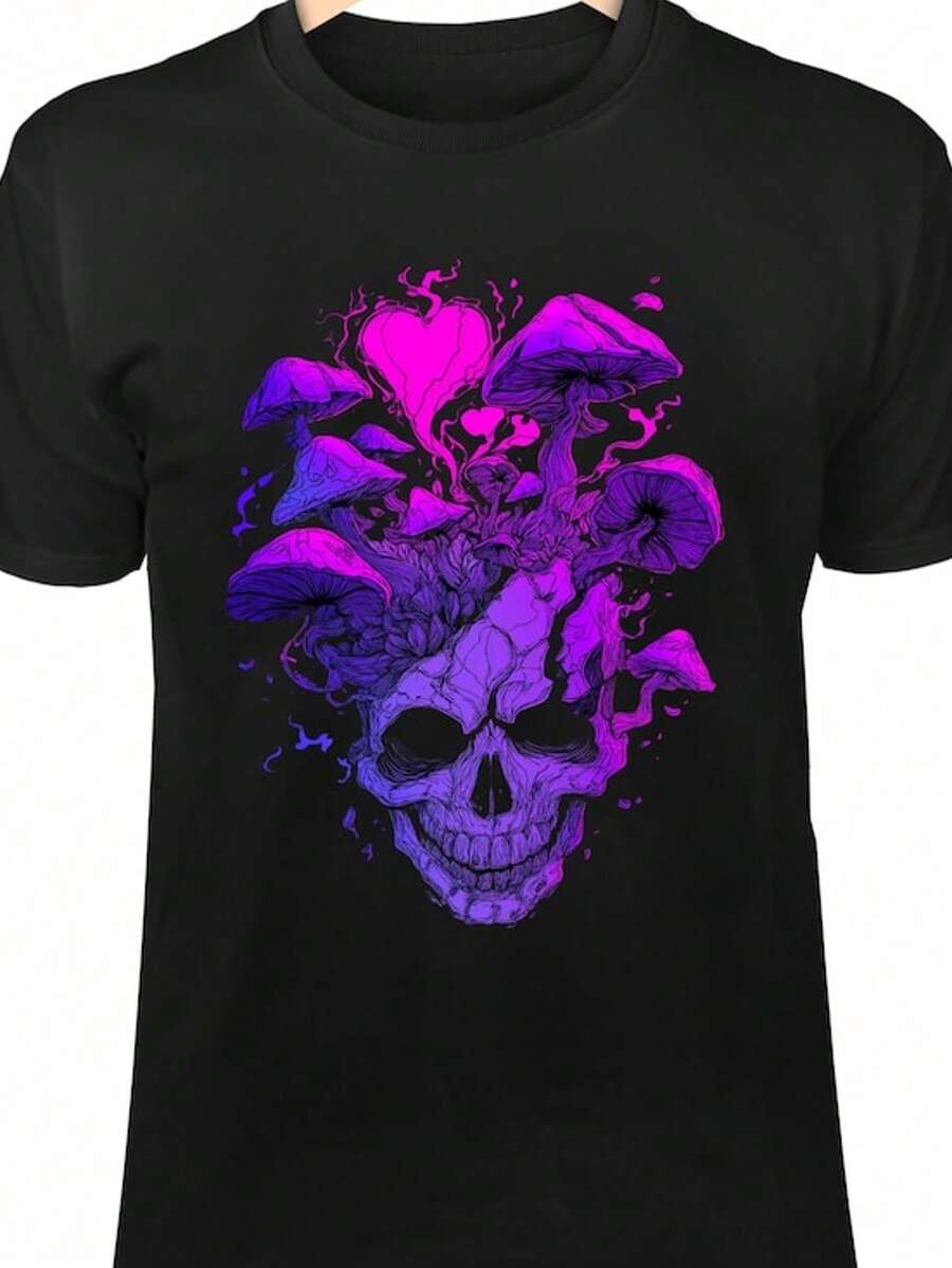 Dancing With My Demon Shirt Halloween Skeleton Monster T Shirt Horror-Themed Patterned Shirt Gothic Cute Style - 黑色 3 - 查看 1