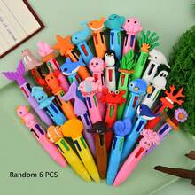 6 Buah Pulpen Mini Tarik Motif Hewan Laut Aneka Warna, Gaya Acak, Dengan Berbagai Elemen Hewan Laut Seperti Walrus/Kura-kura/Lobster - MultiWarna - View 9