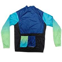 DONUTFOX New Unisex Long Sleeve Gradient Color Cycling Jersey Sports - Navy Blue - View 13